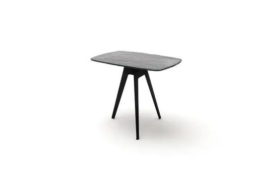 Beistelltisch Susa - LBH ca. 60x45x50 cm, Schmelzglas, Schwarz