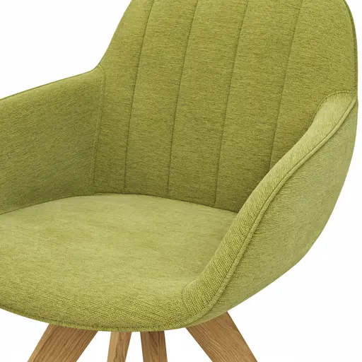 Polsterstuhl Dinner - Stoff, Lichtgrasgrün