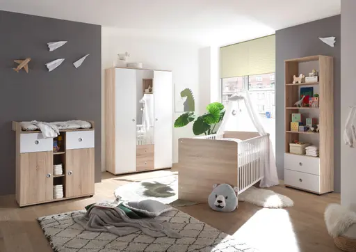 Regal, Eiche Dekor, Weiß