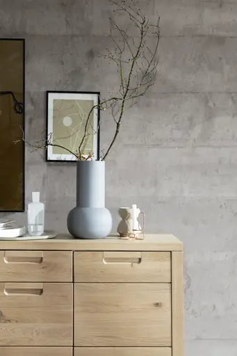 Sideboard - B ca. 162 cm, Eiche Nachbildung, Eiche massiv geölt