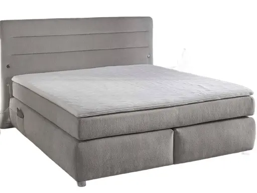 Boxspringbett- Liegefläche ca. 180x200 cm, Stoff, Hellgrau