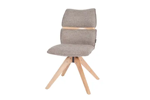 Stuhl MAROU - drehbar, Stoff, Braun