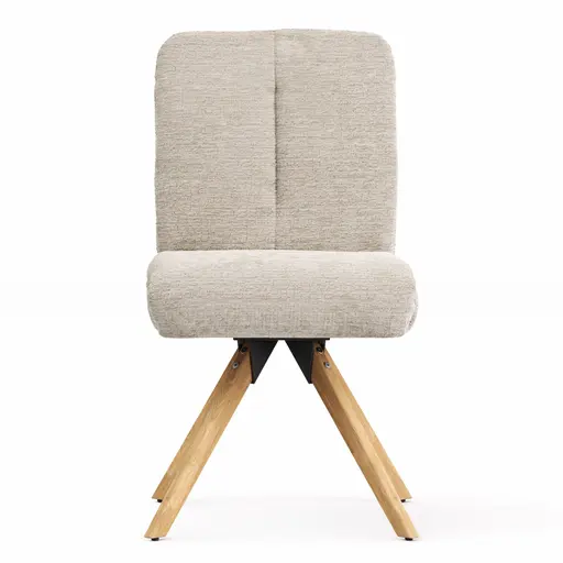 Stuhl Evania - Dreh und Relax-Funktion, niedriger Rücken, Stoff, Ecru