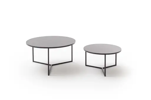 Couchtisch Joan 3 - LBH ca. 80x80x41,5 cm, Metall, Schwarz