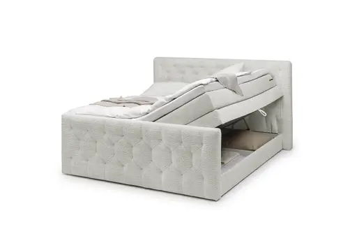 Boxspringbett- Liegefläche ca. 180x200 cm, Stoff, Taupe