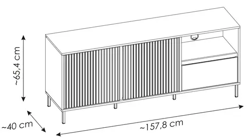 TV-Lowboard - B ca. 158 cm, Kaschmir