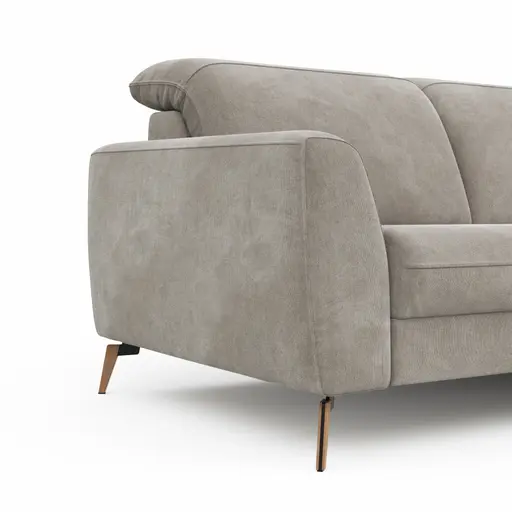 Sofa Tulsa KV - 2,5-Sitzer, inkl. Kopfteilverstellung, Stoff, Graubeige