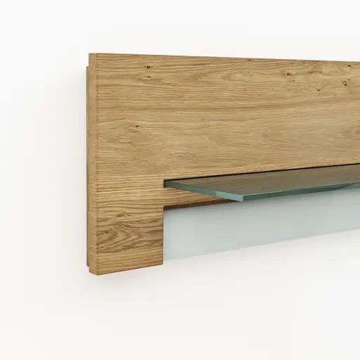 Wohnwand Bakersfield - sichtbare Rückwand und Schubladen geschroppt, Asteiche massiv, geölt