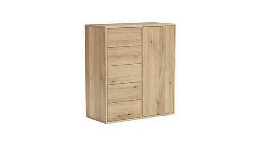 Kommode Williston - Wildeiche bianco, Front sandgestrahlt