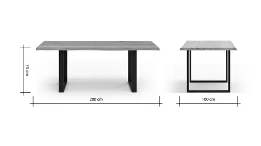 Esstisch Belena - LB ca. 200x100 cm, Eiche massiv