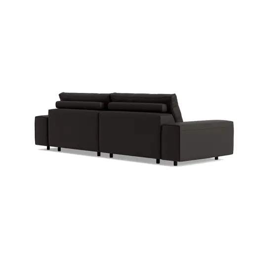 Sofa Sorano - 3-Sitzer, Leder, Schlamm