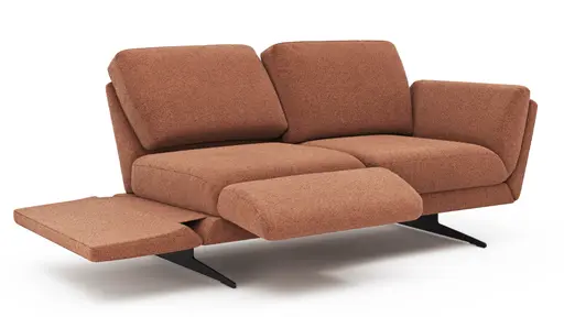 Sofa Tova - 2-Sitzer inkl. Rücken- und Armlehnfunktion, Kufe, Stoff, Rost