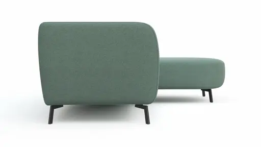 Ecksofa Morela - 2-Sitzer mit Longchair rechts, Stoff, Petrol