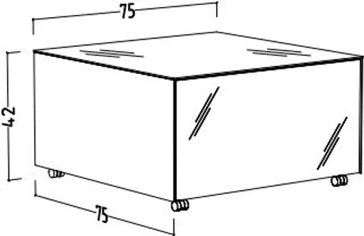 Couchtisch - LB ca. 75x75 cm, Weiß