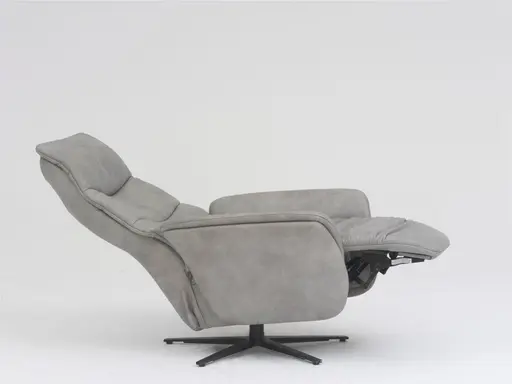 Sessel - Relaxfunktion, Leder, Grau