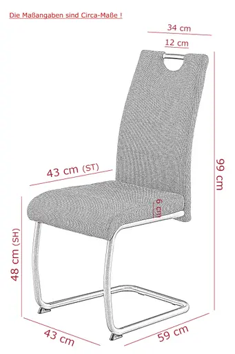 Freischwinger - Stoff, Kupfer