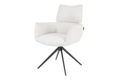 Armlehnstuhl MARGIT - drehbar, Stoff, Silberfarben