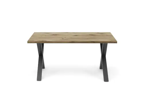 Esstisch - LB ca. 140x90 cm, Viking Eiche, Schwarz