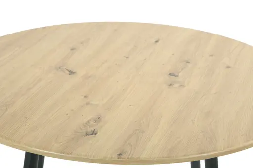 Esstisch - Ø/H ca. 90x75 cm, Artisan Eiche Nachbildung, Schwarz