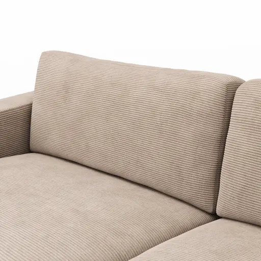 Sofa Juni - 3-Sitzer, Cord, Taupe