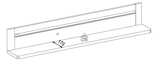 Wandboard - mit Beleuchtung, B ca. 148 cm, Eiche Nachbildung, Eiche dunkel Nachbildung