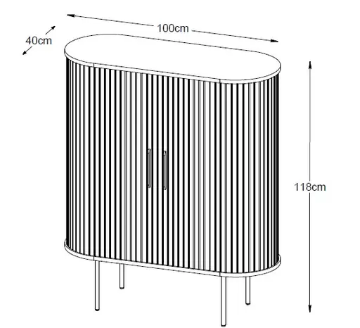 Highboard - B ca. 100 cm, Eiche Furnier, Weiß