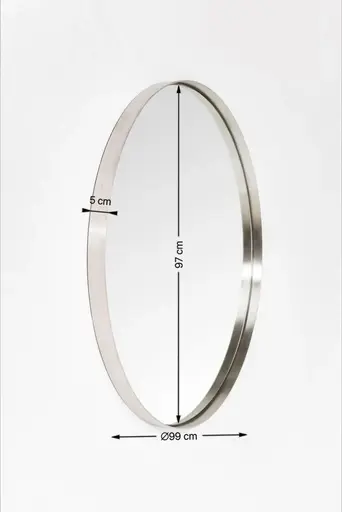 Wandspiegel- D ca. 100 cm, Spiegel, Edelstahl poliert