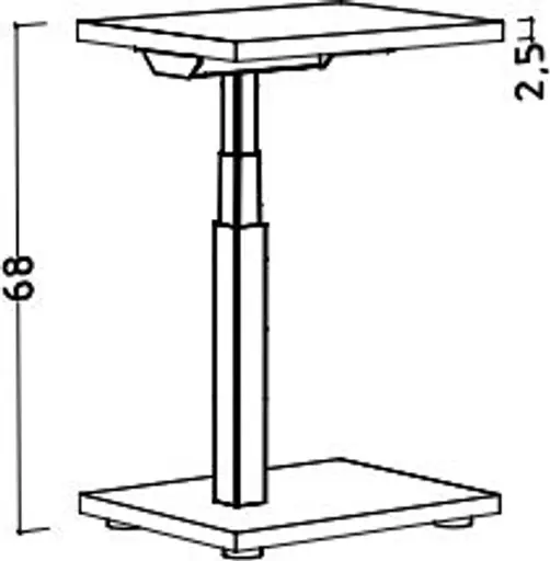 Beistelltisch - höhenverstellbar, LB ca. 45x35 cm, Asteiche, Schwarz