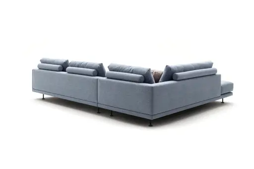 Ecksofa Cuneo - Ecke links mit 2,5-Sitzer, Stoff, Hellblau