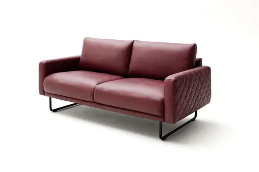 Sofa - 2,5 Sitzer, Leder, Rot