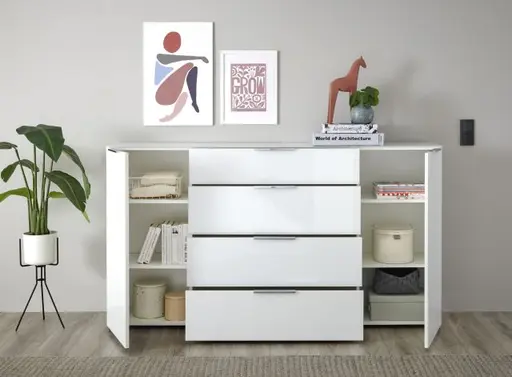 Kommode - B ca. 180 cm, Weiß