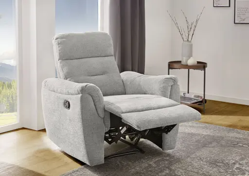 TV-Sessel - Relaxfunktion, Chenille, Hellgrau