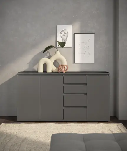 Kommode - B ca. 160 cm, Anthrazit