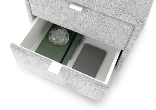 Nachttisch- Inkl. Ladeport, Stoff, Anthrazit