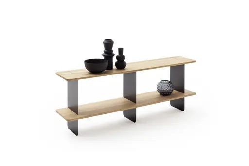 Regal Olai - Asteiche massiv, Wangen, Schwarz