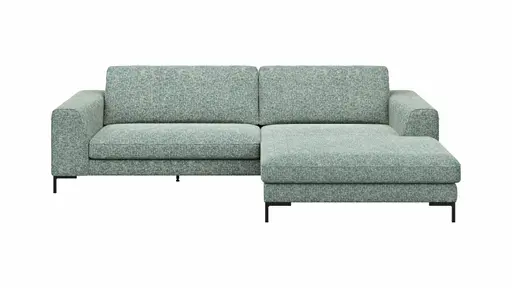 Ecksofa Solano - 1,75-Sitzer mit Longchair Rechts, Stoff, Hellblau
