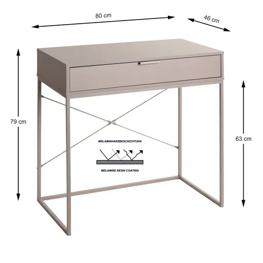 Schreibtisch - LB ca. 80x46 cm, Kaschmir