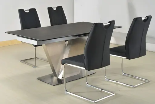 Freischwinger MICHI - Leder, Schwarz