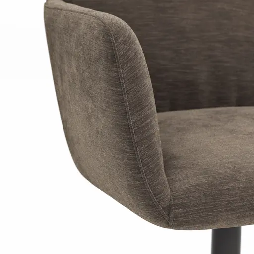 Armlehnstuhl Nashville - drehbar, Stoff, Dunkelbraun