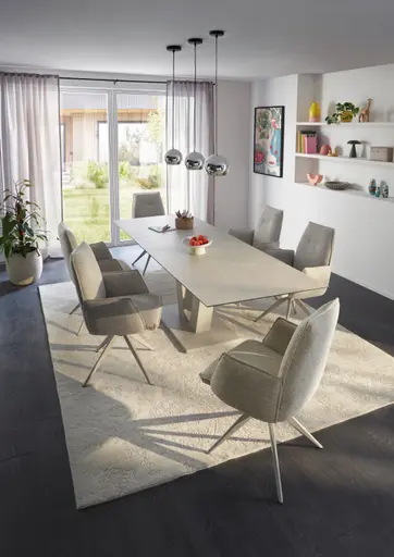 Esstisch Dinner - ausziehbar, LB ca. 160x 90 cm, HPL, Sand