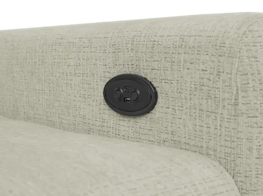 Ecksofa - Ecke links mit 2-Sitzer, Kopfteil verstellbar, Sitztiefe verstellbar motorisch, Stoff, Perlmutt