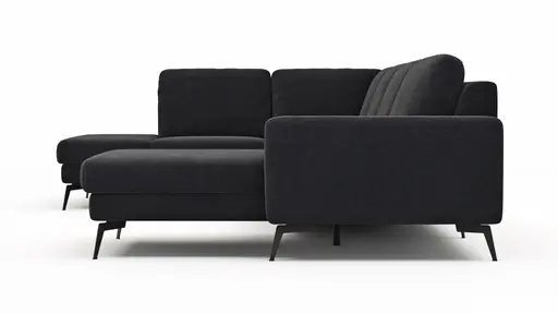 Wohnlandschaft Enna - Ecke links, 2,5-Sitzer, Longchair rechts, Stoff, Anthrazit