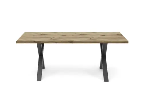 Esstisch - LB ca. 200x100 cm, Viking Eiche, Schwarz