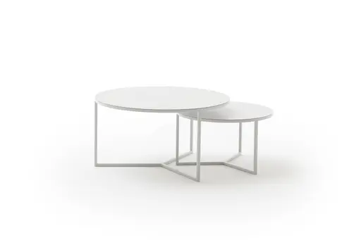 Couchtisch Joan 6 - LBH ca. 58x58x33 cm, Metall, Kreidefarben