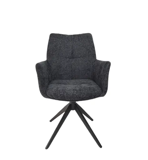 Armlehnstuhl MILENA - drehbar, Stoff, Anthrazit