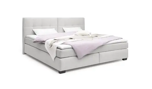 Boxspringbett JILA- Ligefläche ca. 240x200 cm, Stoff, Beige
