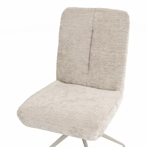 Stuhl Evania - Dreh und Relax-Funktion, hoher Rücken, Stoff, Ecru