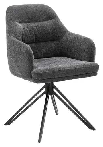Armlehnstuhl - drehbar, Stoff, Anthrazit