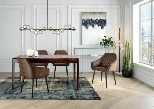 Hängeleuchte - BH ca. 155x138, Stahl, Schwarz, Glas