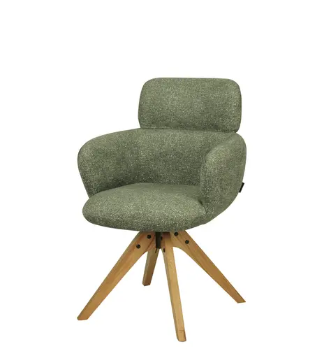 Armlehnstuhl MANJA - drehbar, Stoff, Grün